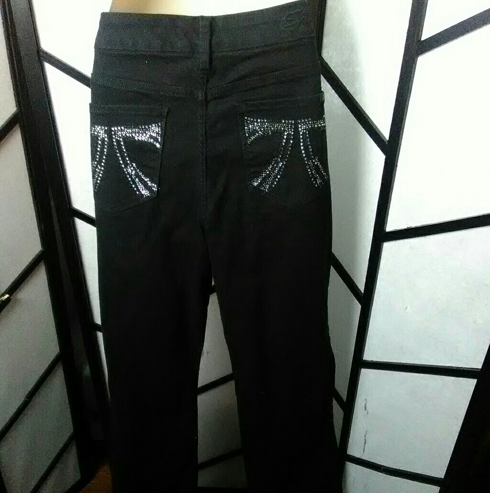 Seven7 Women's Blue Black Dark Wash Denim Jeans